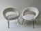 White Lounge Chairs, Germany, 1950s, Set of 2 2