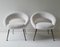 White Lounge Chairs, Germany, 1950s, Set of 2 4
