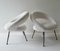 White Lounge Chairs, Germany, 1950s, Set of 2 10