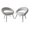 White Lounge Chairs, Germany, 1950s, Set of 2 1