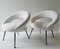 White Lounge Chairs, Germany, 1950s, Set of 2 9