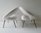 White Lounge Chairs, Germany, 1950s, Set of 2, Image 5