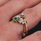 French Emerald Diamond 18 Karat Yellow Gold You and Me Ring, 1900s, Image 10