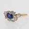 Modern Sapphire Diamonds 18 Karat Yellow Gold Platinum Engagement Ring 3