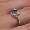 Modern Sapphire Diamonds 18 Karat Yellow Gold Platinum Engagement Ring 6