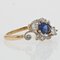 Modern Sapphire Diamonds 18 Karat Yellow Gold Platinum Engagement Ring 8