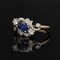 Modern Sapphire Diamonds 18 Karat Yellow Gold Platinum Engagement Ring 7