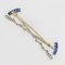 Calibrated Sapphires Diamonds Polo Clubs Platinum Brooch, 1930s 7