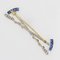 Calibrated Sapphires Diamonds Polo Clubs Platinum Brooch, 1930s, Image 7