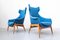 Blue Fabric Armchairs by Julia Gaubek, Hungary, 1950s, Set of 2, Image 2