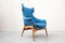 Blue Fabric Armchairs by Julia Gaubek, Hungary, 1950s, Set of 2, Image 5