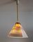 Mid-Century Pendant Lamp in Glass with Marble Effect & Curly Cable, 1970s, Image 4