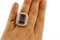 Large Central Amethyst & Diamond 14k White and Yellow Gold Ring 4