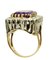 Large Central Amethyst & Diamond 14k White and Yellow Gold Ring 3