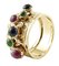 Diamonds, Emeralds, Rubies, Blue Sapphires, 14k Yellow Gold Vintage Ring 6