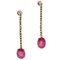 Ruby Diamond Gold Drop Earrings, Set of 2 1