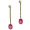 Ruby Diamond Gold Drop Earrings, Set of 2, Image 1