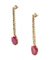 Rubin Diamant Gold Tropfen Ohrringe, 2er Set 3