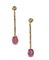 Ruby Diamond Gold Drop Earrings, Set of 2 4