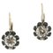 White Diamonds, Rose Gold and Silver Leverback Earrings, Set of 2, Image 1