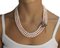 Amethyst & Diamond Rose Gold and Silver Multi-Strand Necklace with Pink Spheres Rows 4