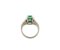 Handcrafted Engagement Ring with Emerald, Diamond and 18 Karat White Gold 2
