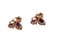 Handcrafted Diamonds, Rubies, Tsavorite Amethysts, 9 Karat Rose Gold and Silver Earrings, Set of 2, Image 4