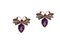 Handcrafted Diamonds, Rubies, Tsavorite Amethysts, 9 Karat Rose Gold and Silver Earrings, Set of 2, Image 1
