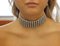 Handcrafted Beaded Choker Necklace with Emeralds, Grey Pearls, 9 Karat Rose Gold and Silver 7