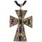 Amethysts, Diamonds, 9 Karat Rose Gold and Silver Cross Pendant, Image 1