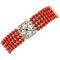 Red Coral Bead Bracelet with Details in Diamond and Blue Sapphire 1