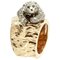 Handcrafted Trunk and Bear Ring in 2.12 Carat White and Black Diamond, Rose Gold and Silver 1