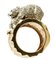 Handcrafted Trunk and Bear Ring in 2.12 Carat White and Black Diamond, Rose Gold and Silver 2