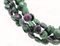 Handcrafted Necklace with Sapphire, Onyx, Zoisite, Emeralds, Rubies, Pearl, 9 Karat Rose Gold and Silver 3
