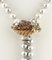 Collana artigianale con perla, diamanti, smeraldi, zaffiri e oro rosa 14Kt, Immagine 2