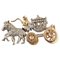 Handcrafted Carriage Brooch with Diamonds & 14 Karat Rose and White Gold, Image 1