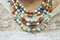 White Stone, Turquoise, Pearl, Carnelian, Moonstone & Silver Multi-Strand Necklace 4