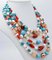 White Stone, Turquoise, Pearl, Carnelian, Moonstone & Silver Multi-Strand Necklace 2