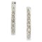 White Diamonds and 18 Karat White Gold Hoop Earrings, Set of 2 1