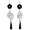 Handcrafted Gold, Diamond, Sapphire, Onyx and Baroque Pearl Earrings, Set of 2 1