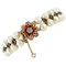 Handcrafted 9K Rose Gold and Silver Bracelet with Pearls, Garnets & Colored Stones, Image 1