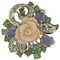 Bague Diamant, Émeraude, Saphir Bleu, Fleur de Corail, Or Rose et Blanc 1