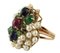 Rose Gold and Silver Cocktail Ring with Sapphires, Rubies, Emeralds & Pearls 2
