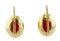 18 Karat Yellow Gold & Red Coral Stud Earrings, Set of 2 2