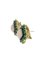 Goldene Clip-On Ohrringe mit Weißen Diamanten, Smaragden, Quadratischer Rosa Koralle & Onyx, 2er Set 3