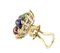 Diamonds, Blue Sapphire, Emeralds, Rubies and 14K Yellow Gold Stud Earrings, Set of 2 4