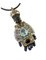 Ebony, Diamonds, Rubies, Sapphires, Aquamarine, Tourmaline and 9K Rose Gold and Silver Moretto Pendant, Image 2