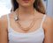 Pink Pearls, Diamonds, Emeralds, Topaz, 9KT Rose Gold and Silver Necklace 6
