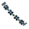 Blue Sapphires, Emeralds, Diamonds, 14 Karat White and Rose Gold Bracelet 1