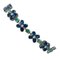 Blue Sapphires, Emeralds, Diamonds, 14 Karat White and Rose Gold Bracelet, Image 1